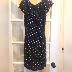 Lauren polka dot flutter sleeves work dress